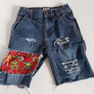 Boys custom made Distressed Ninja Turtles 7x Slim